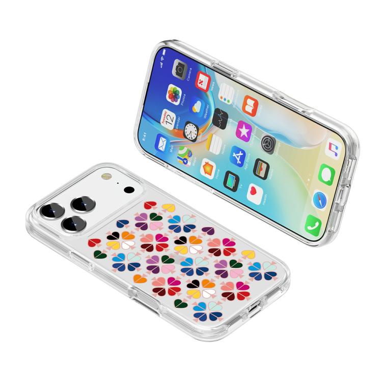 Custodia trasparente TPU con cuori rossi per iPhone 18 Pro