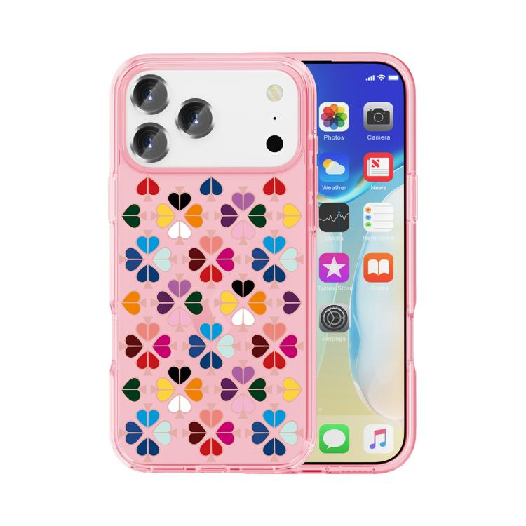 Custodia trasparente TPU con cuori rossi per iPhone 18 Pro