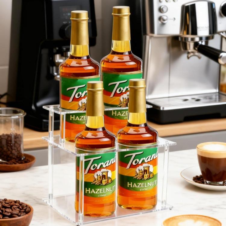 Porta sciroppi da caffè in acrilico trasparente doppio strato