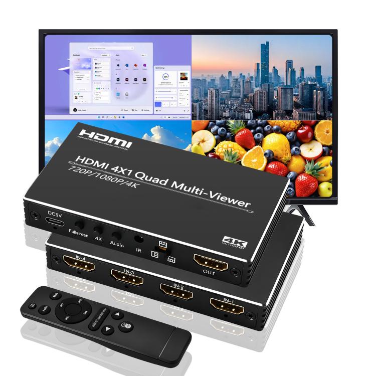 Switch HDMI 4 In 1 Out 4K con telecomando