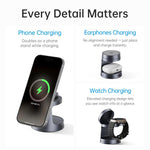 Caricabatterie wireless magnetico 3 in 1 ROCK W56 25W