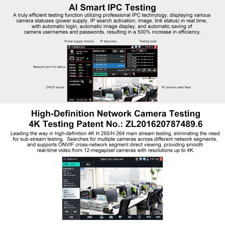 Tester integrato per videosorveglianza coassiale IPC-5100CPlus