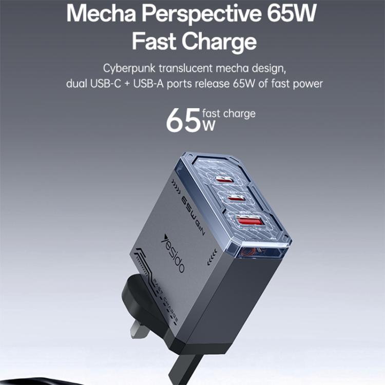 Caricabatterie rapido Yesido 65W con tecnologia GaN