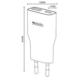 Caricabatterie rapido Yesido 20W doppia porta PD QC