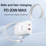 Set caricabatterie Yesido YC106 doppia porta USB-C e USB-A