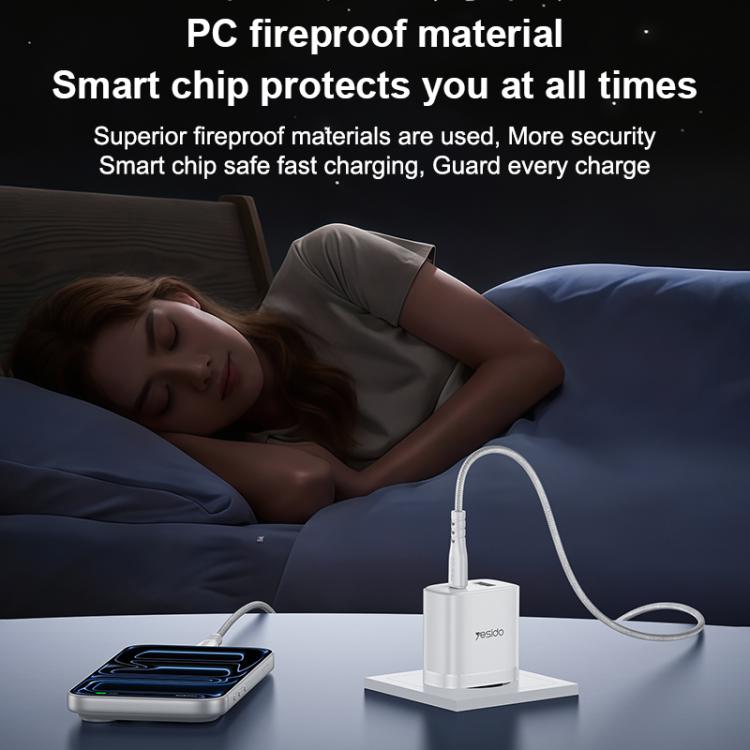Set caricabatterie Yesido YC106 doppia porta USB-C e USB-A