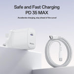 Set caricabatterie rapido Yesido YC153 PD35W USB-C con cavo Type-