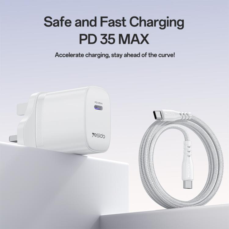 Set caricabatterie rapido Yesido YC153 PD35W USB-C con cavo Type-