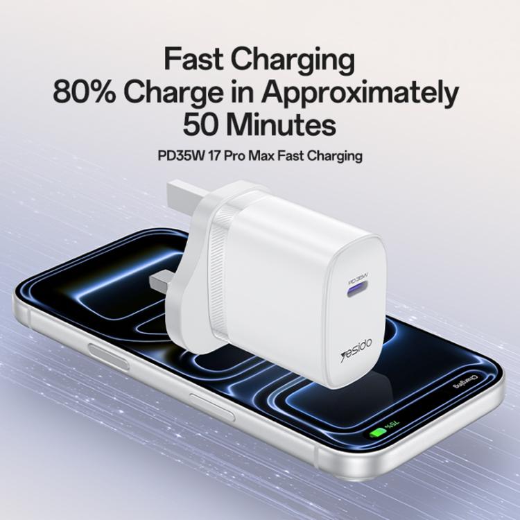 Set caricabatterie rapido Yesido YC153 PD35W USB-C con cavo Type-