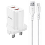 Set caricabatterie Yesido YC150 12W doppia USB con cavo Type-C