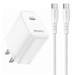 Set caricabatterie Yesido YC18U PD20W Type-C con cavo 1 m