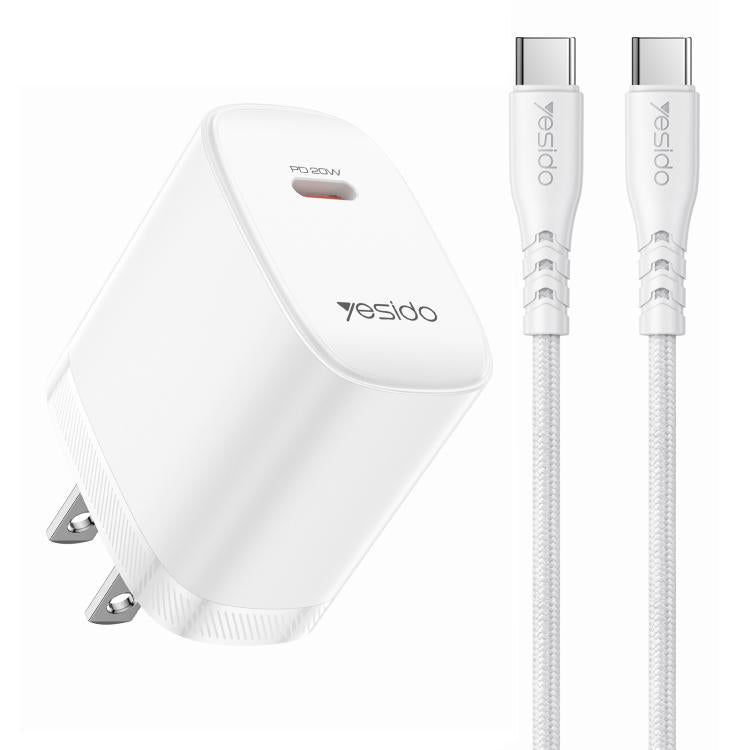 Set caricabatterie Yesido YC18U PD20W Type-C con cavo 1 m