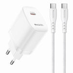 Set caricabatterie Yesido YC105 PD20W con cavo Type-C 1 m