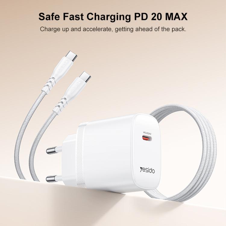 Set caricabatterie Yesido YC105 PD20W con cavo Type-C 1 m