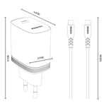 Set caricabatterie Yesido YC105 PD20W con cavo Type-C 1 m