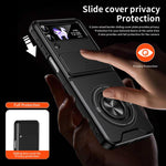 Custodia per telefono multifunzionale magnetica antiurto con finestra scorrevole per obiettivo., For Galaxy Z Flip3 5G, For Galaxy Z Fold3 5G