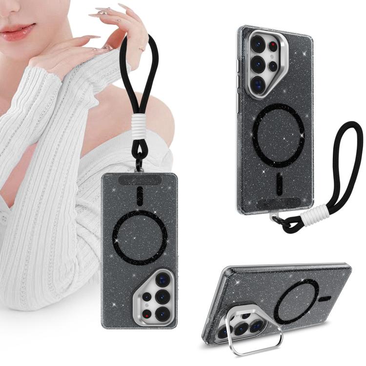 Supporto per fotocamera glitterato con custodia magnetica per Samsung Galaxy