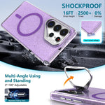 Supporto per fotocamera glitterato con custodia magnetica per Samsung Galaxy