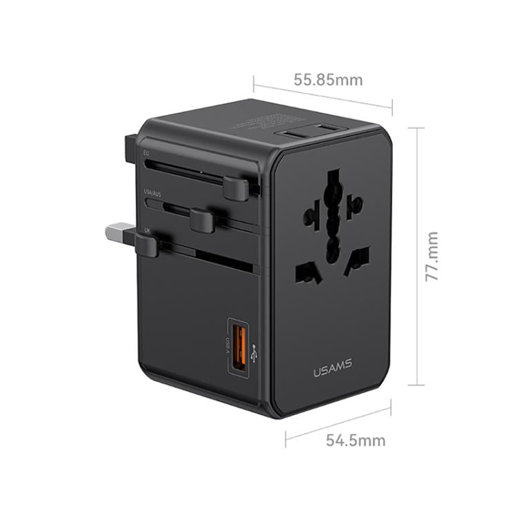 Caricabatterie da viaggio universale USAMS CC344 T72 da 100 W con 4 porte, CC344