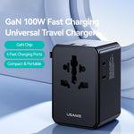 Caricabatterie da viaggio universale USAMS CC344 T72 da 100 W con 4 porte, CC344