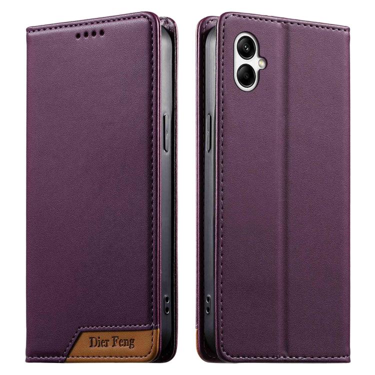 Custodia Dierfeng in ecopelle con magnete e RFID per Galaxy A55 5G, A35 5G, A05