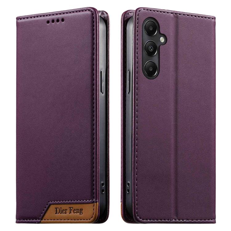 Custodia Dierfeng in ecopelle con magnete e RFID per Galaxy A55 5G, A35 5G, A05
