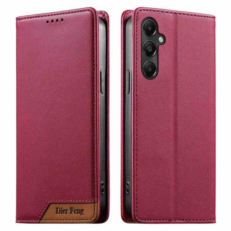Custodia Dierfeng in ecopelle con magnete e RFID per Galaxy A55 5G, A35 5G, A05