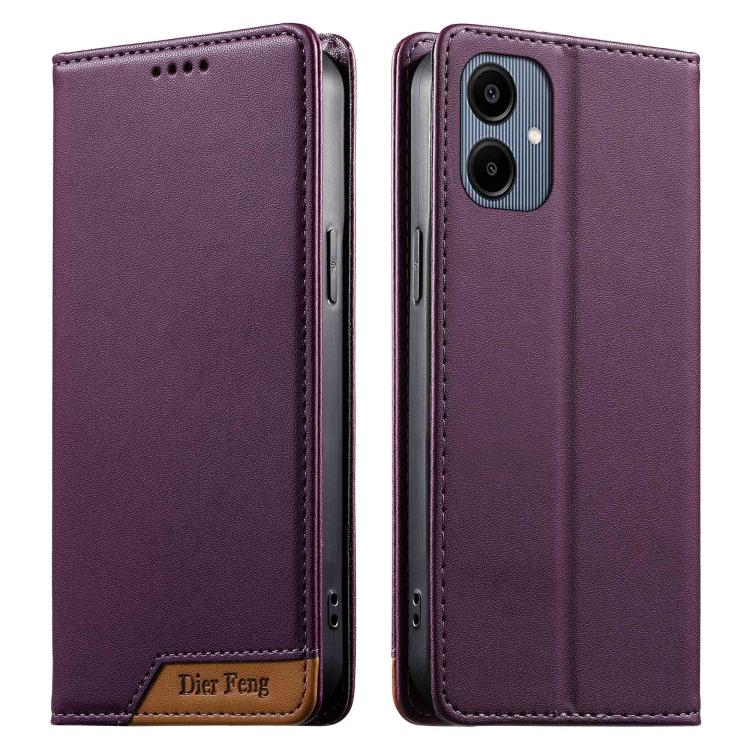 Custodia Dierfeng in ecopelle con magnete e RFID per Galaxy A26 5G, A36 5G, A06