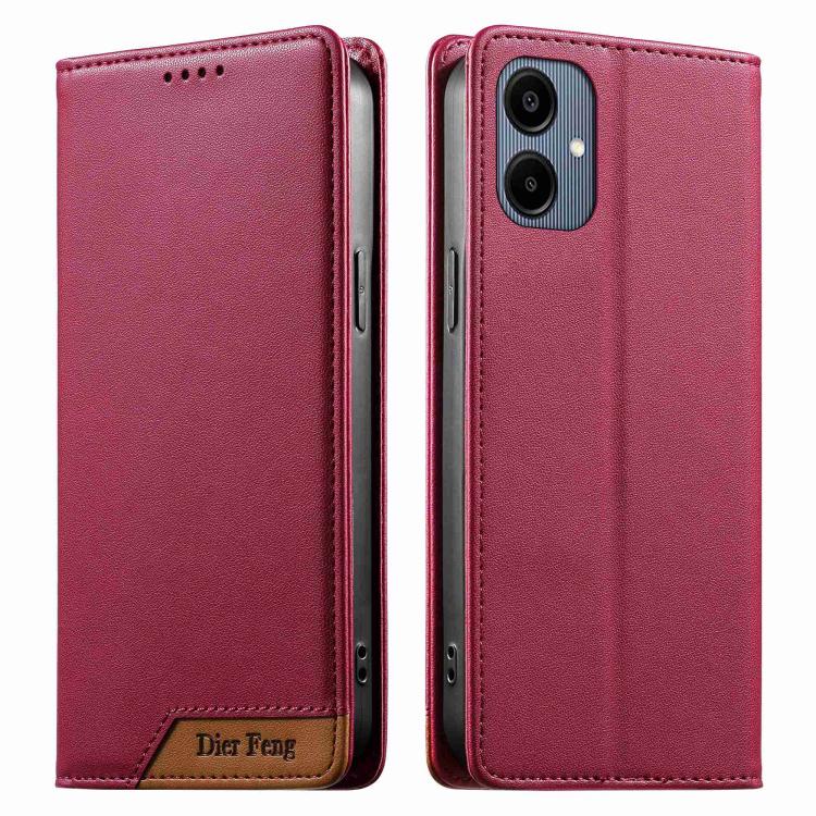 Custodia Dierfeng in ecopelle con magnete e RFID per Galaxy A26 5G, A36 5G, A06