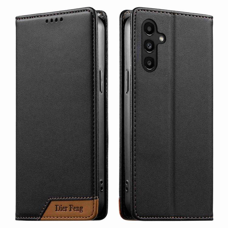Custodia Dierfeng in ecopelle con magnete e RFID per Galaxy A25 5G, A24 4G, A14