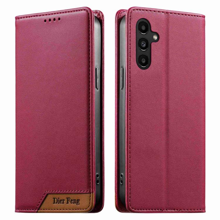 Custodia Dierfeng in ecopelle con magnete e RFID per Galaxy A25 5G, A24 4G, A14