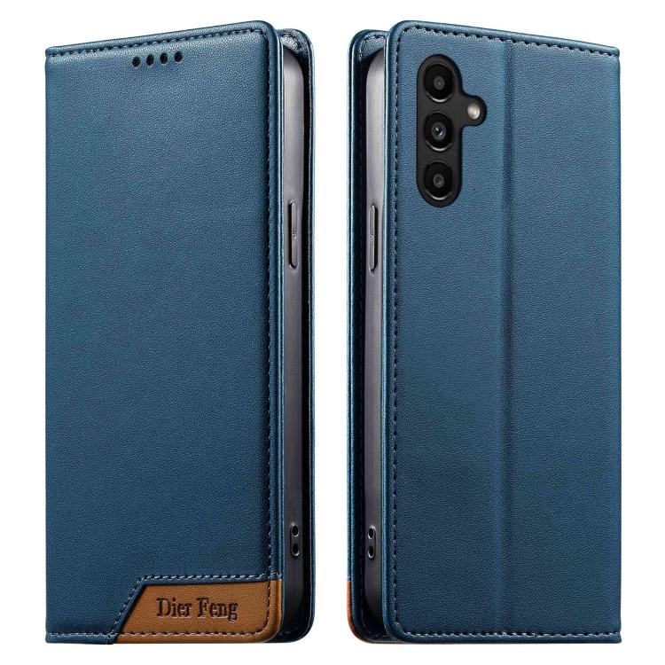 Custodia Dierfeng in ecopelle con magnete e RFID per Galaxy A25 5G, A24 4G, A14