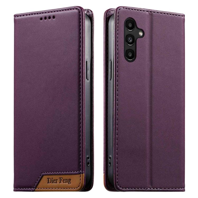 Custodia Dierfeng in ecopelle con magnete e RFID per Galaxy A26 5G, A36 5G, A06