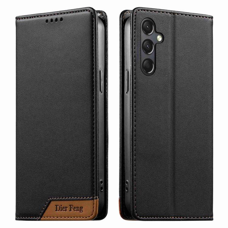 Custodia Dierfeng in ecopelle con magnete e RFID per Galaxy A25 5G, A24 4G, A14