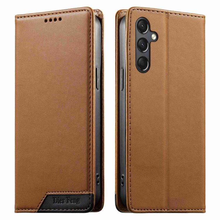 Custodia Dierfeng in ecopelle con magnete e RFID per Galaxy A25 5G, A24 4G, A14