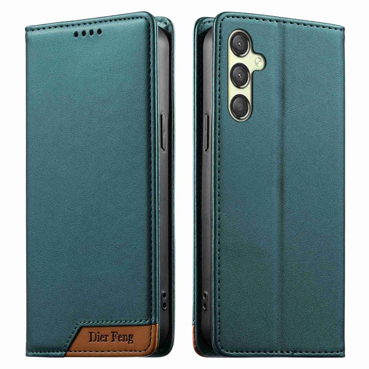 Custodia Dierfeng in ecopelle con magnete e RFID per Galaxy A25 5G, A24 4G, A14