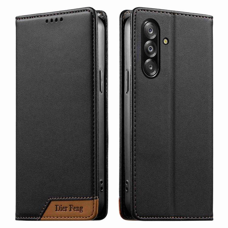 Custodia Dierfeng in ecopelle con magnete e RFID per Galaxy A26 5G, A36 5G, A06