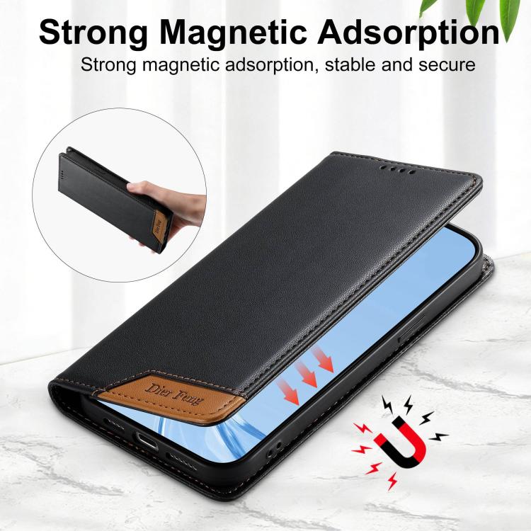 Custodia Dierfeng in ecopelle con magnete e RFID per Galaxy A26 5G, A36 5G, A06