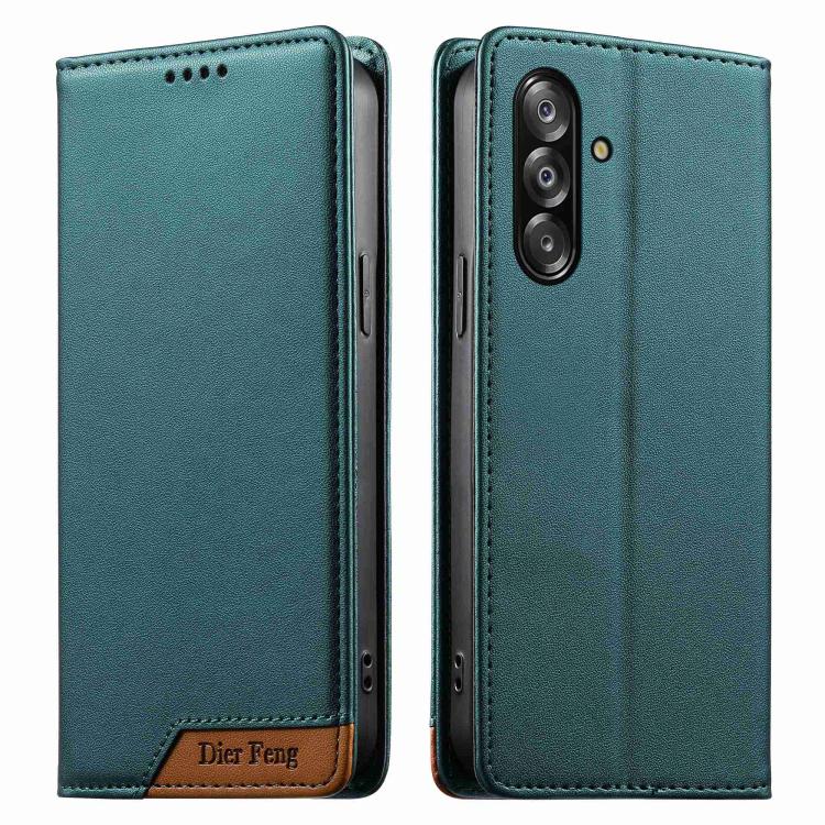 Custodia Dierfeng in ecopelle con magnete e RFID per Galaxy A26 5G, A36 5G, A06