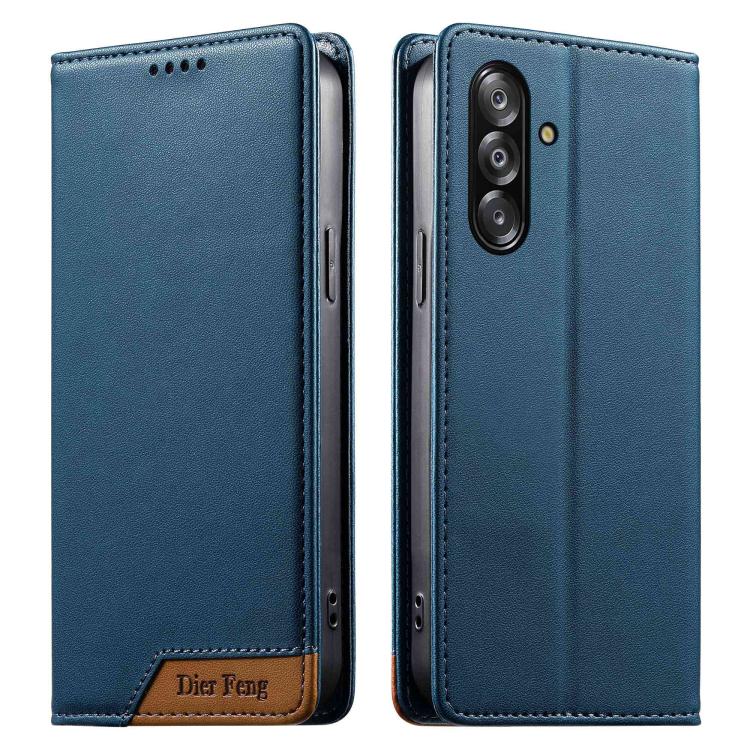 Custodia Dierfeng in ecopelle con magnete e RFID per Galaxy A26 5G, A36 5G, A06