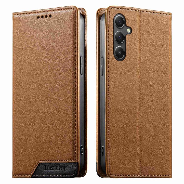 Custodia Dierfeng in ecopelle con magnete e RFID per Galaxy A25 5G, A24 4G, A14