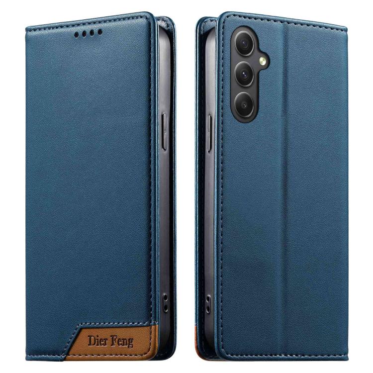 Custodia Dierfeng in ecopelle con magnete e RFID per Galaxy A55 5G, A35 5G, A05