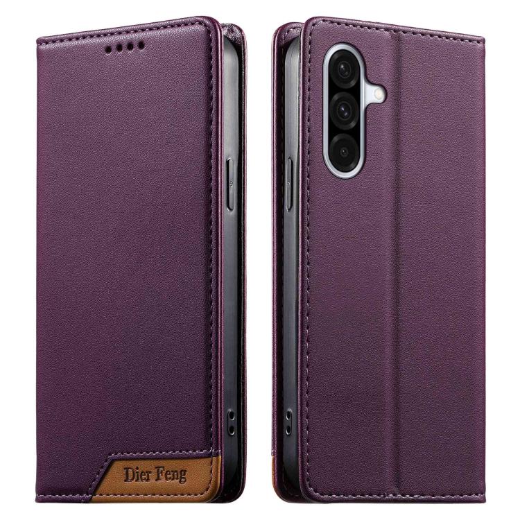 Custodia Dierfeng in ecopelle con magnete e RFID per Galaxy A26 5G, A36 5G, A06