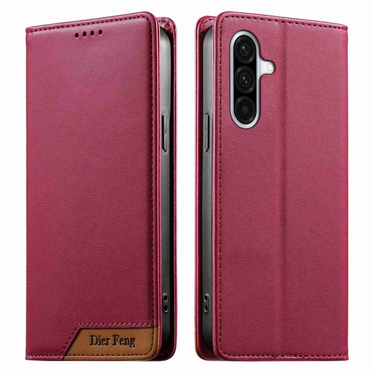 Custodia Dierfeng in ecopelle con magnete e RFID per Galaxy A26 5G, A36 5G, A06