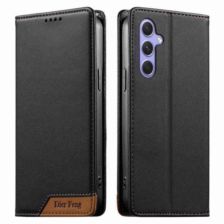 Custodia Dierfeng in ecopelle con magnete e RFID per Galaxy A55 5G, A35 5G, A05