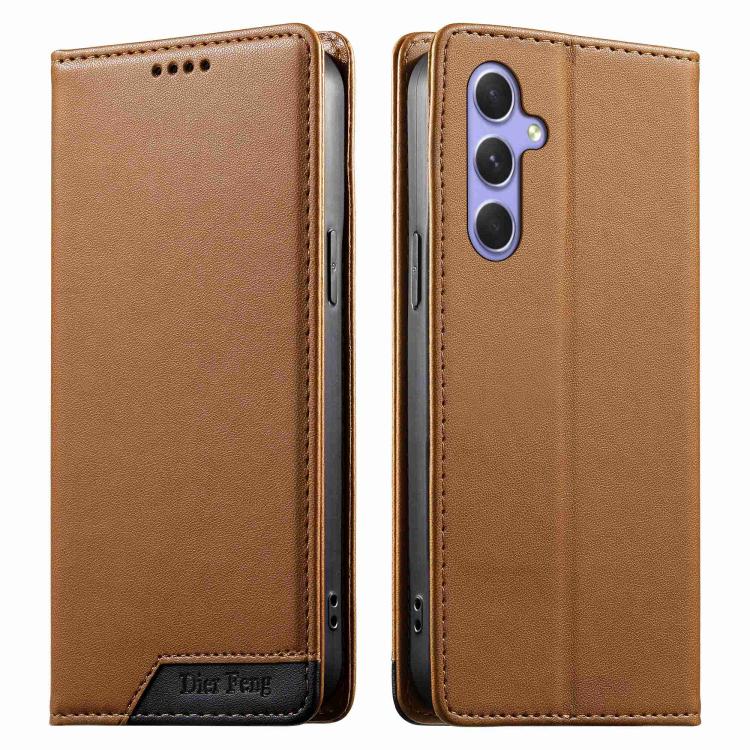 Custodia Dierfeng in ecopelle con magnete e RFID per Galaxy A55 5G, A35 5G, A05