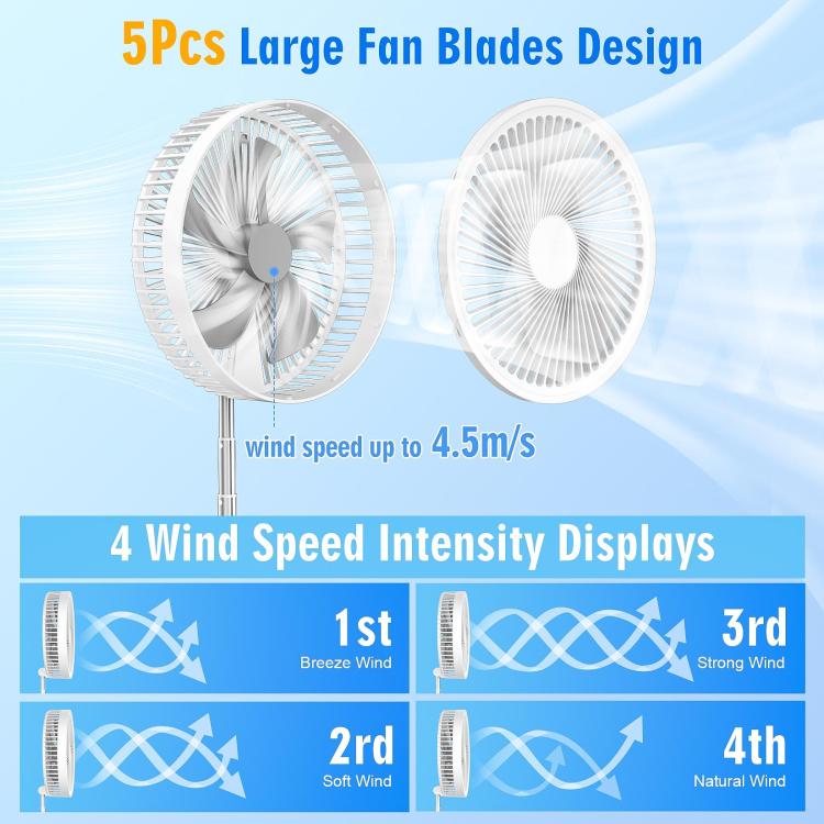 Ventilatore elettrico da tavolo pieghevole e regolabile in altezza F9 con batteria da 8000 mAh