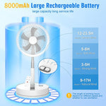 Ventilatore elettrico da tavolo pieghevole e regolabile in altezza F9 con batteria da 8000 mAh