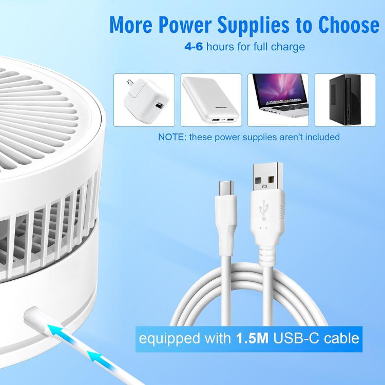 Ventilatore elettrico da tavolo pieghevole e regolabile in altezza F9 con batteria da 8000 mAh