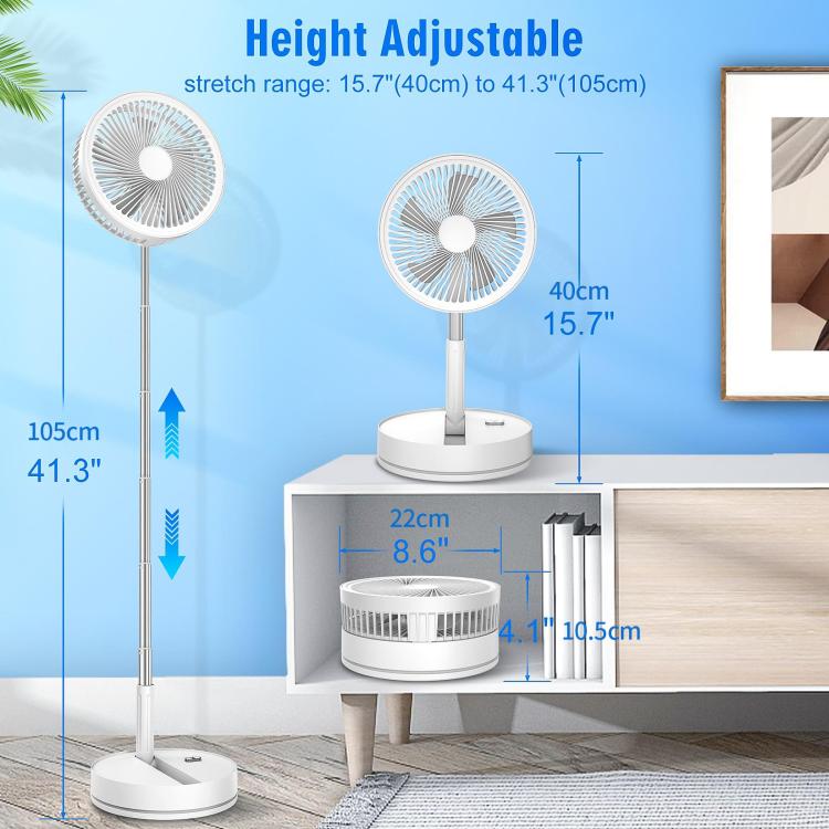 Ventilatore elettrico da tavolo pieghevole e regolabile in altezza F9 con batteria da 8000 mAh